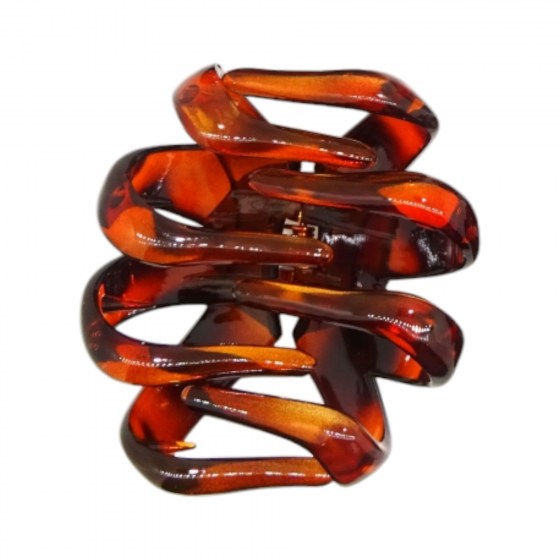 Κλάμερ Μαλλιών Καφέ Γυαλιστερό 01-0014Α