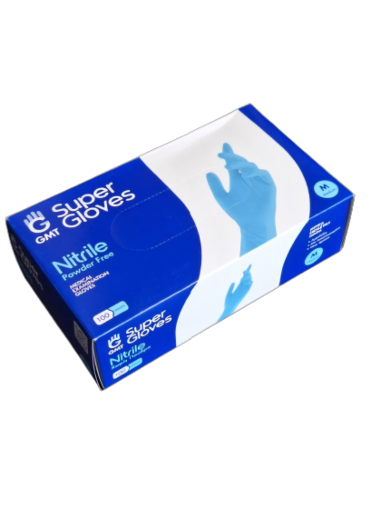 Γάντια Νιτριλίου Χωρίς Πούδρα M 100τμχ 