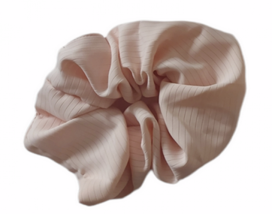 Scrunchie ριγέ Ροζ Ανοιχτό